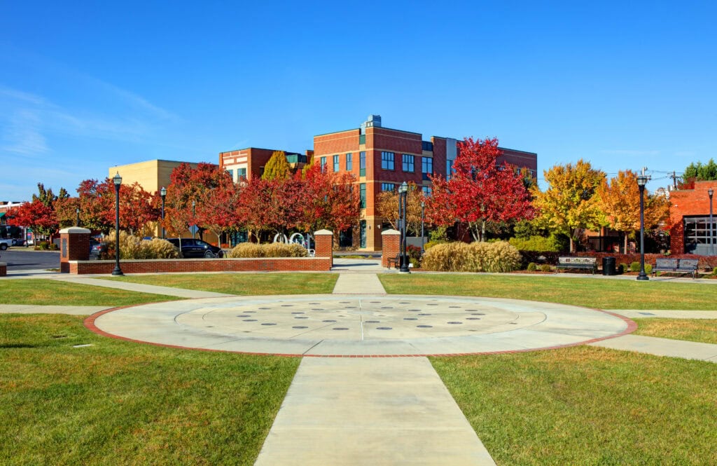 Park area in downtown Kingsport