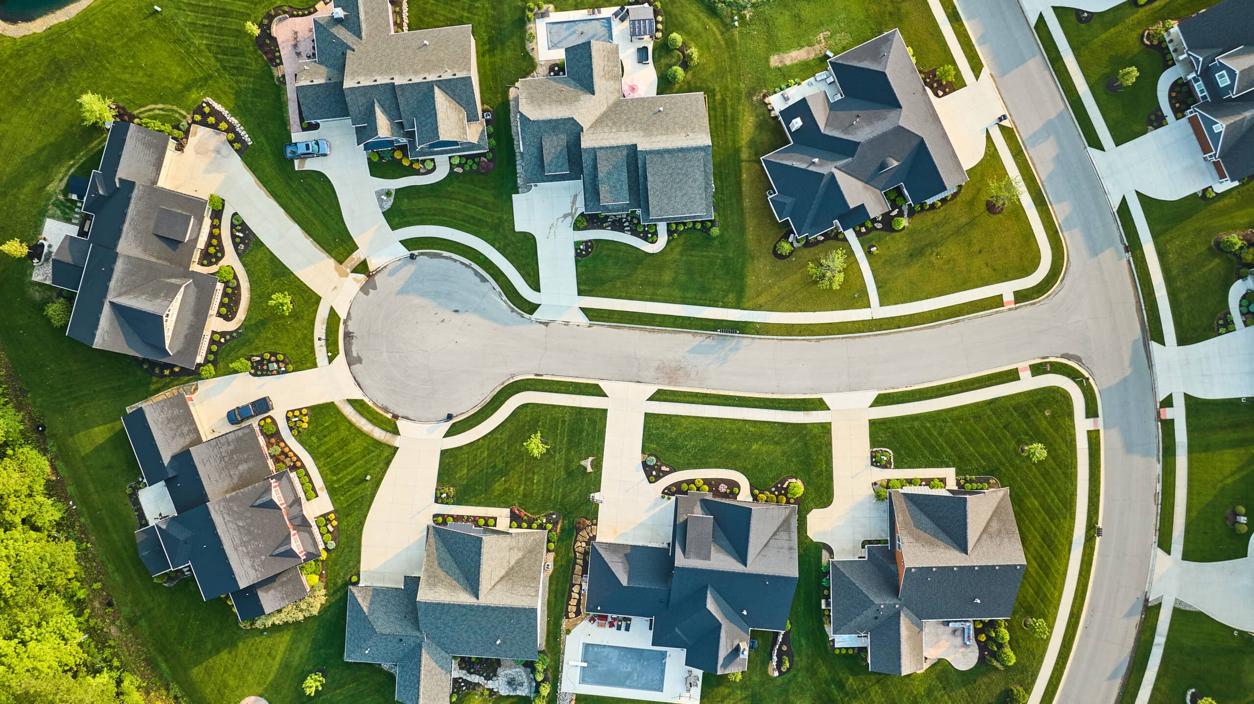 aerial view of a neighborhood